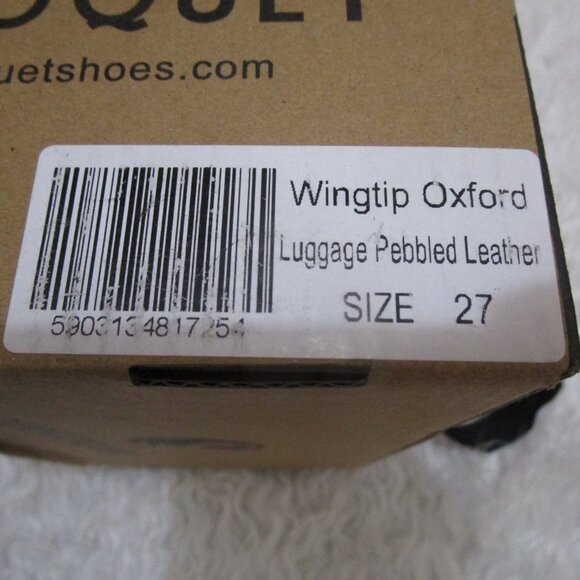 PERROQUET SHOES Boys Wingtip Oxford Leather laced shoes luggage New In Box Sz 27 - Picture 7 of 17